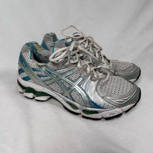 Asics Gel-Kayano 17 Womens Running Shoes Silver Tea Bluel White T151N Size 7.5